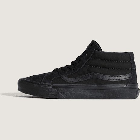 Vans - Youth Sk8-Mid Shoes (8-14 Years), Black, Size: 2.5