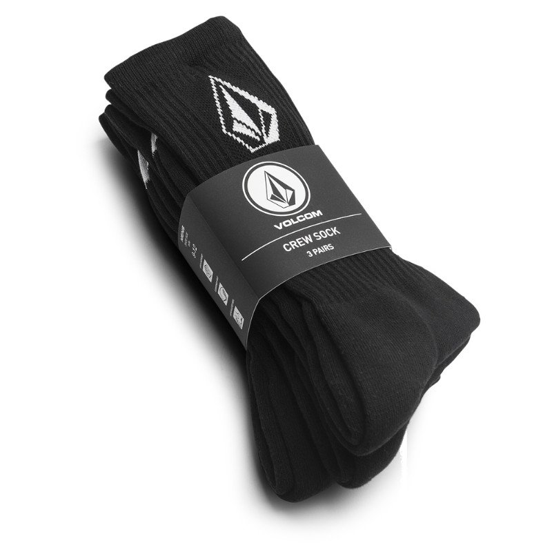 Full Stone Socks (3 Pack) in Black