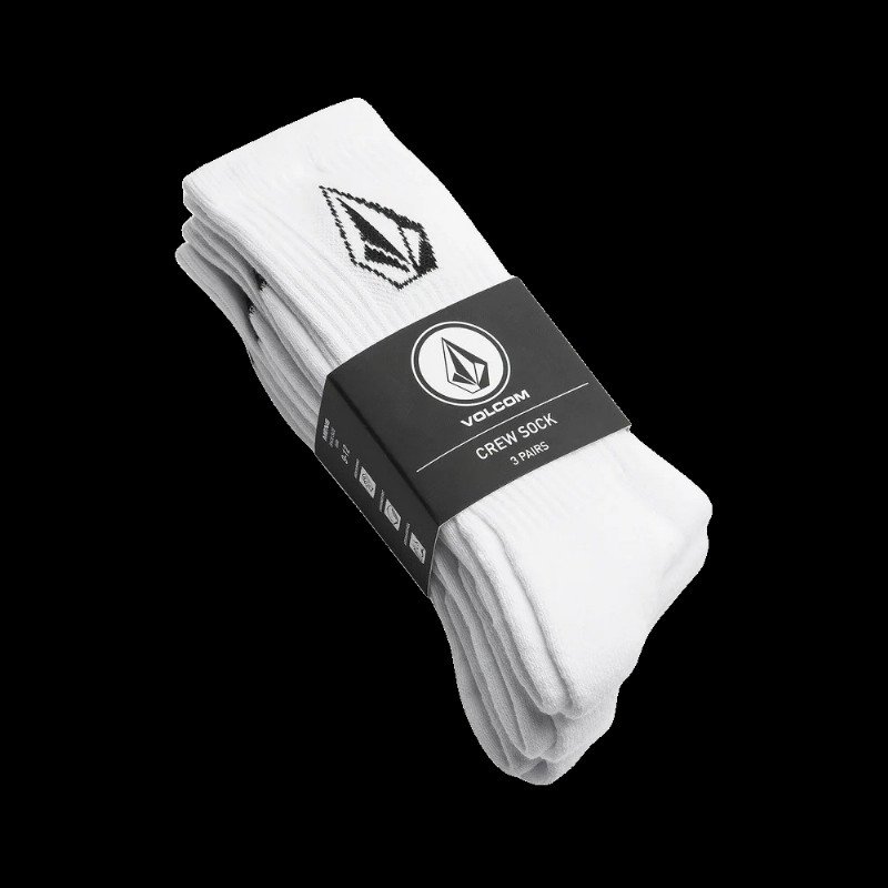 Full Stone Socks (3 Pack) in White