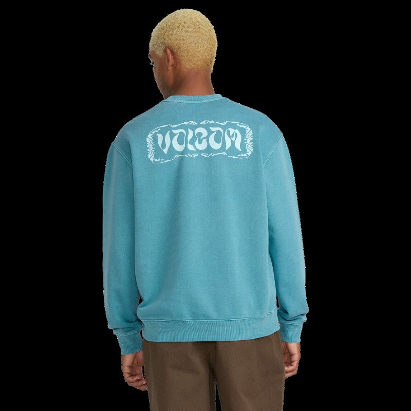 Terry Stoned Crew Sweatshirt in Used Blue